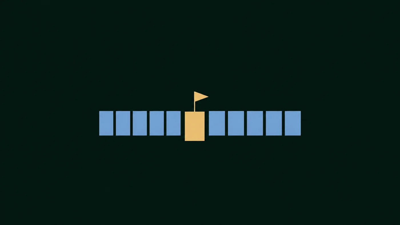 Two-color illustration of a row of labeled boxes with one standing apart, marked